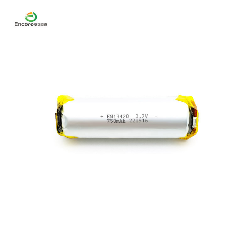 13420 750mAh Cylindrická 3,7V lipo batéria